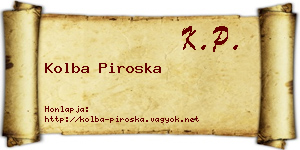 Kolba Piroska névjegykártya