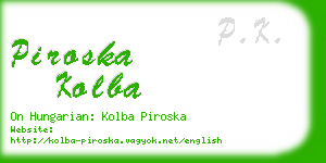 piroska kolba business card